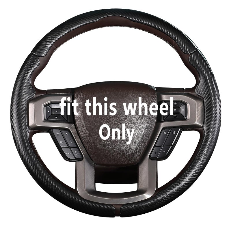 Aotoyou Steering Wheel Cover for Ford F150/ 2015-2020/ F250 2017-2021/ F350 2017-2021/ F450 2017-2021/ F550 2017-2021/ Ford Expedition 2018-2021 Steering Wheel Protector for Ford Steering Wheel Accessories - Image 1